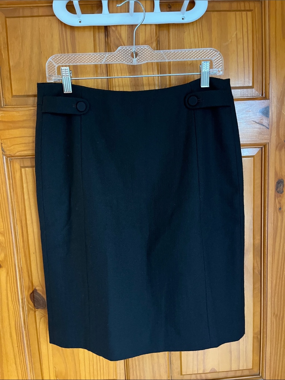 J. Crew Black Pencil Skirt with Waist Tab Detail